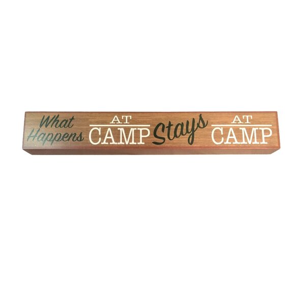 What Happens At Camp Stays At Camp Wood Sign 3D Camping Motor Home Camper - Picture 1 of 7